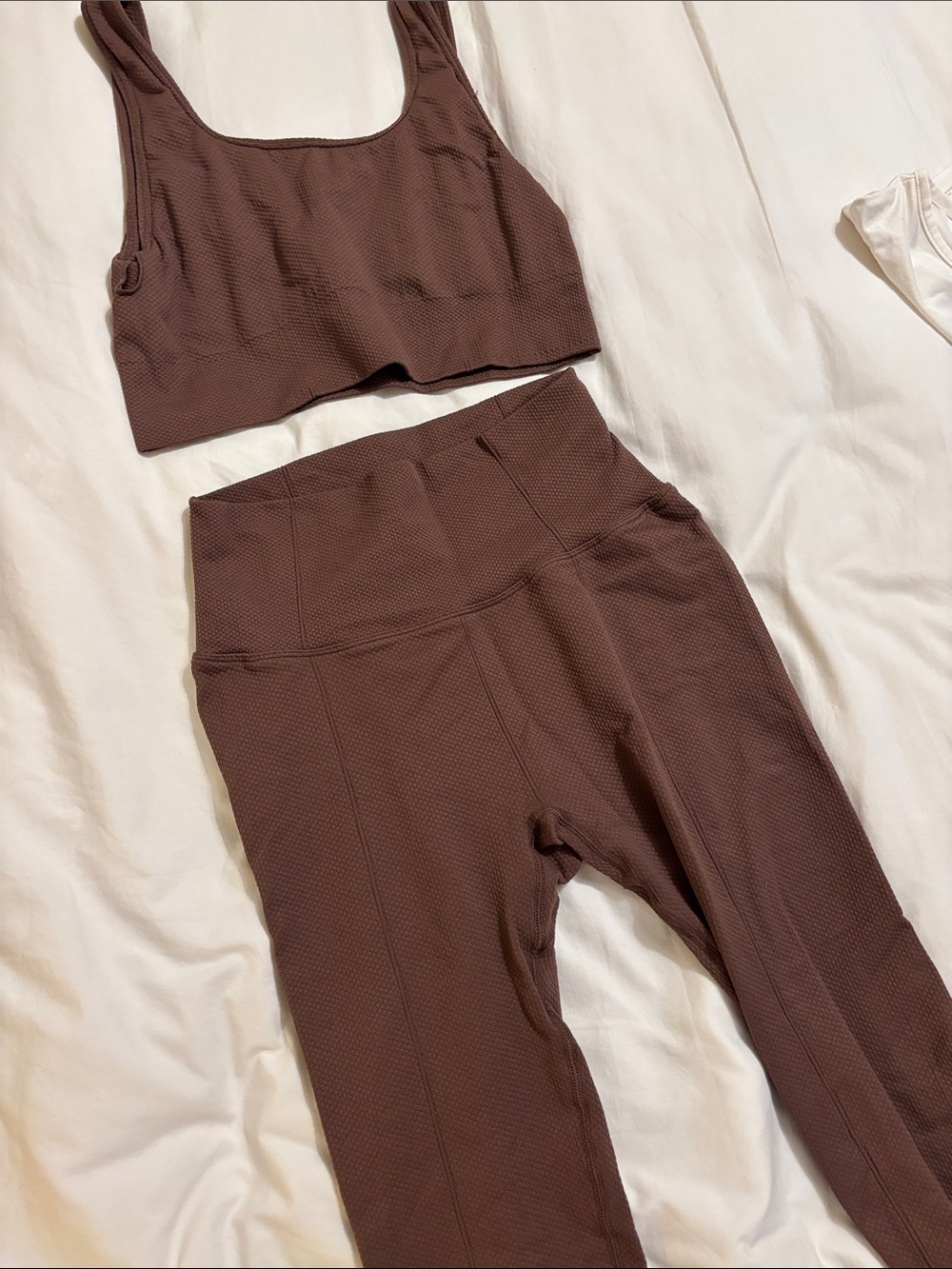 High-Waist Seamless Leggings i and top on Chocolate Brown ( set )
